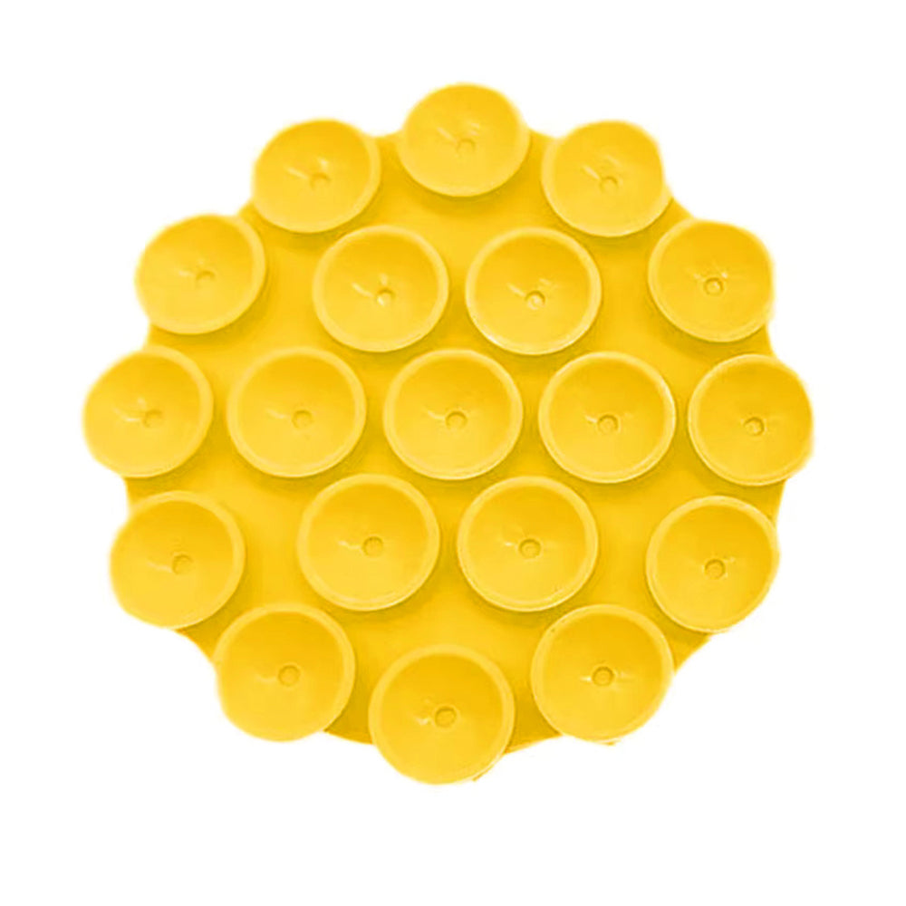 Techsuit - Phone Holder (SY-CUP) - Suction Pad for Selfies, Silicone, Adhesive Mount, Round Shape - Yellow