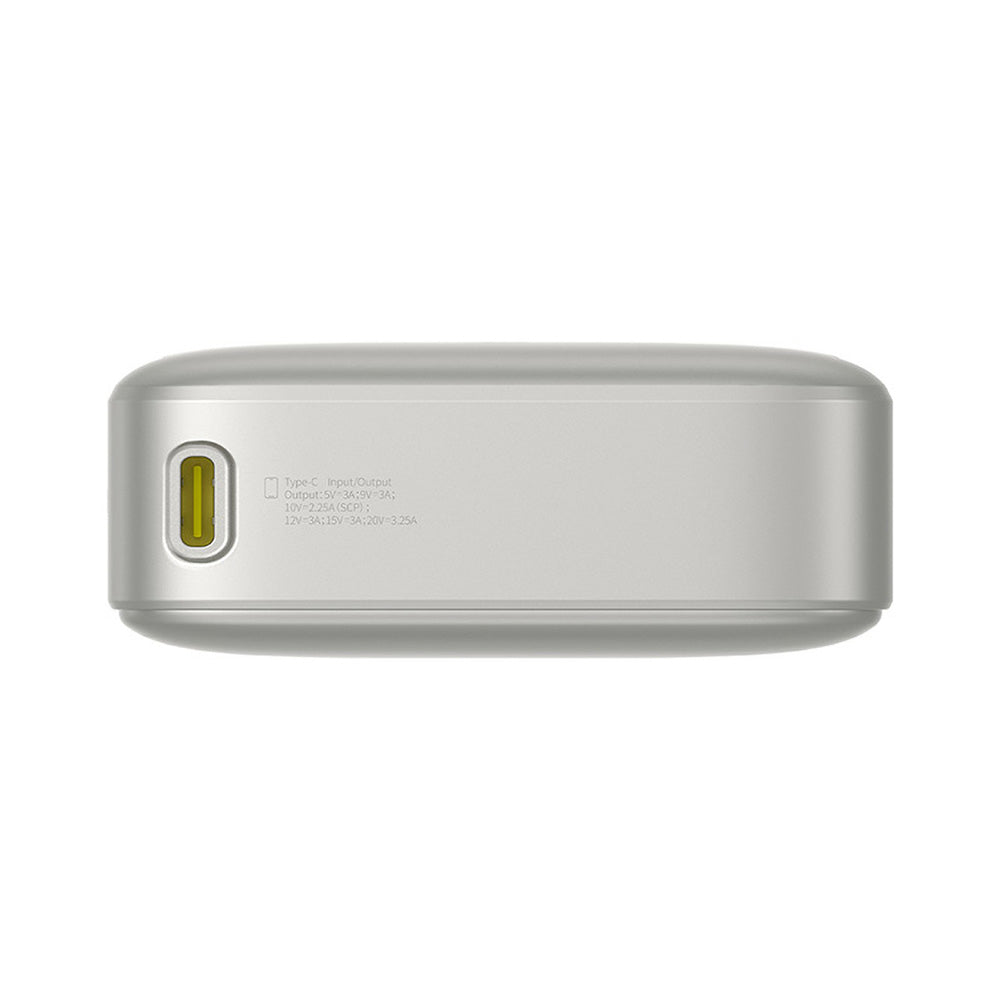 Baseus - Power Bank Free2Pull (P10073700843-00) - with Retractable USB-C Cable, Type-C, Display, 20000mAh, 65W, 0.7m - Grey