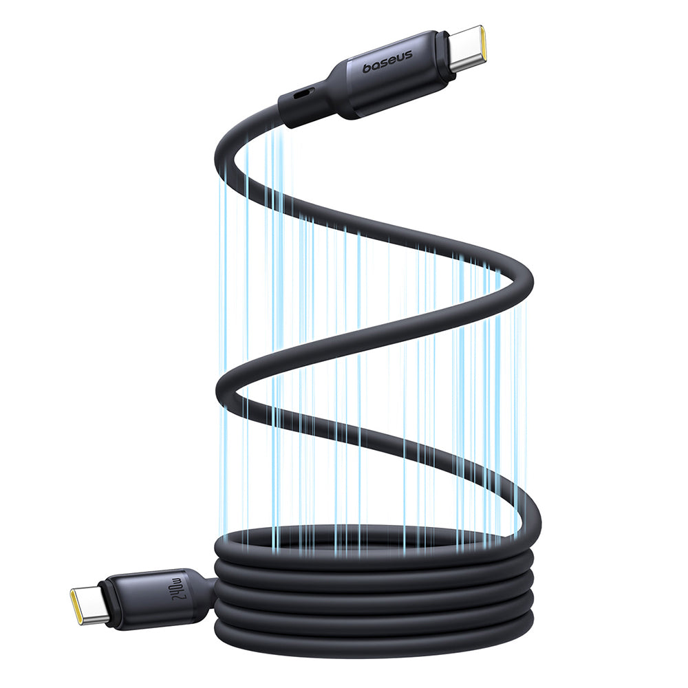 Baseus - Data Cable PicoGo (P10376800121-00) - Magnetic, Type-C to Type-C, 240W, Fast Charging, 480Mbps, Silicone, 1m - Black