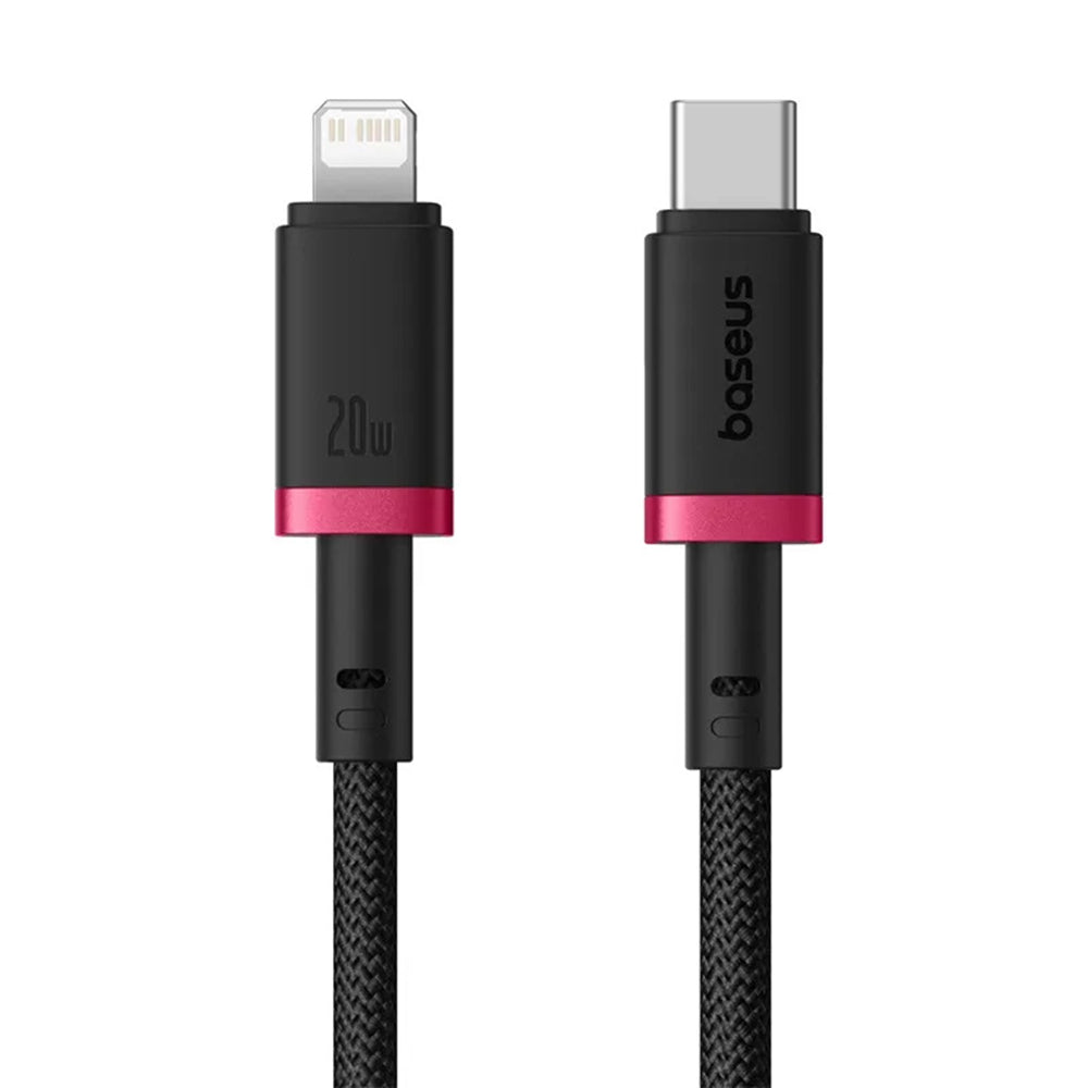Baseus - Data Cable Dura Series (P10377800U01-01) - Type-C to Lightning, Fast Charging, PD 20W, Nylon, 1m - Red / Black
