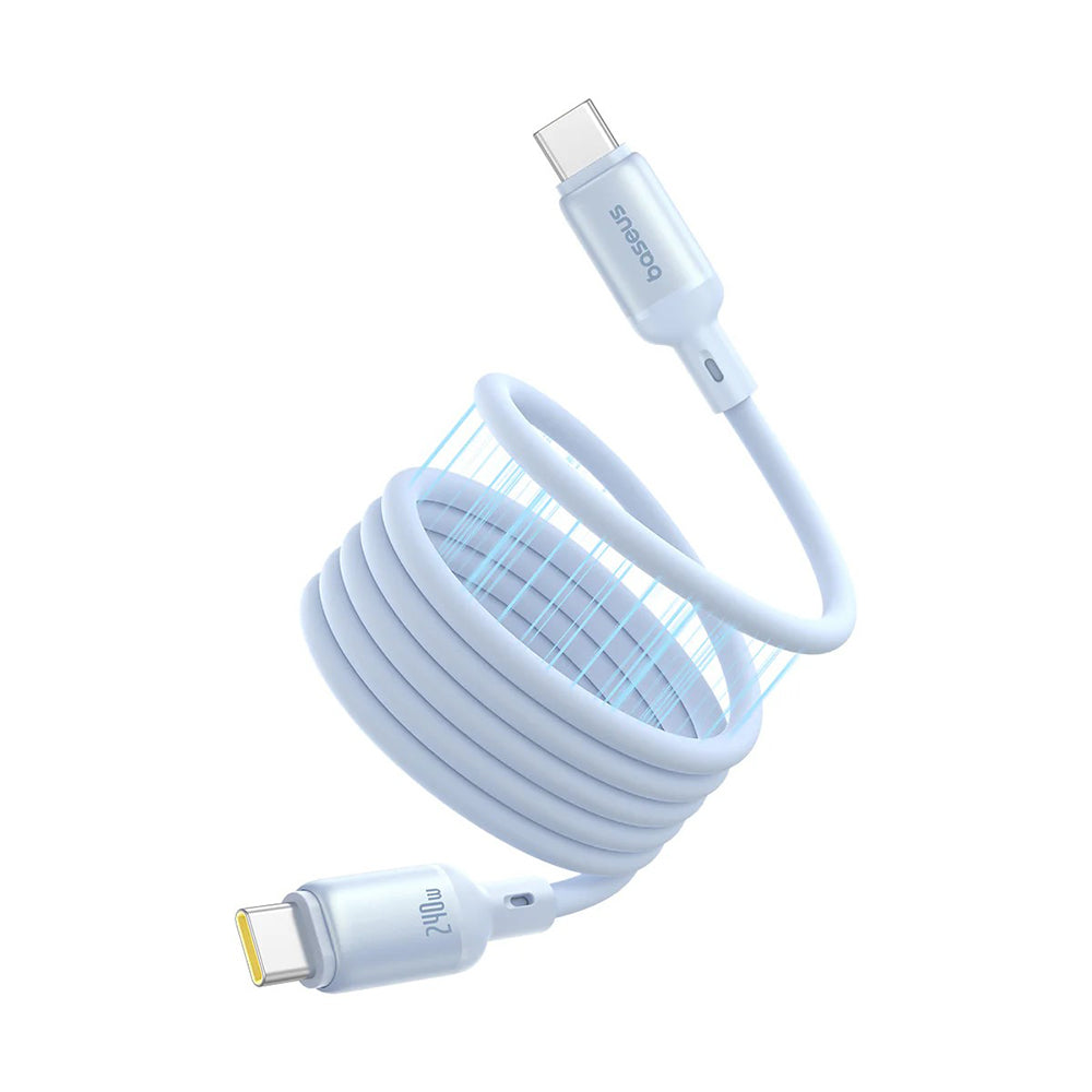 Baseus - Data Cable PicoGo (P10376800311-00) - Magnetic, Type-C to Type-C, 240W, Fast Charging, 480Mbps, Silicone, 1m - Blue