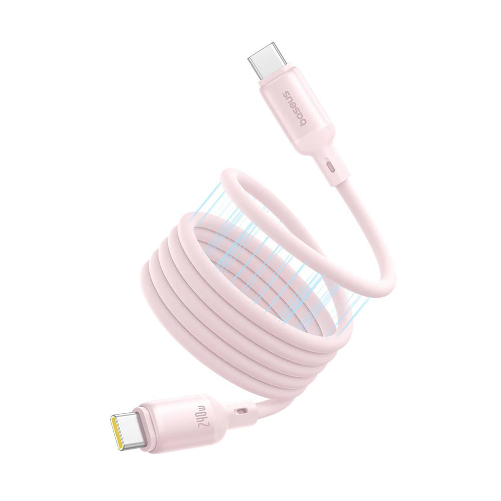 Baseus - Data Cable PicoGo (P10376800411-00) - Magnetic, Type-C to Type-C, 240W, Fast Charging, 480Mbps, Silicone, 1m - Pink