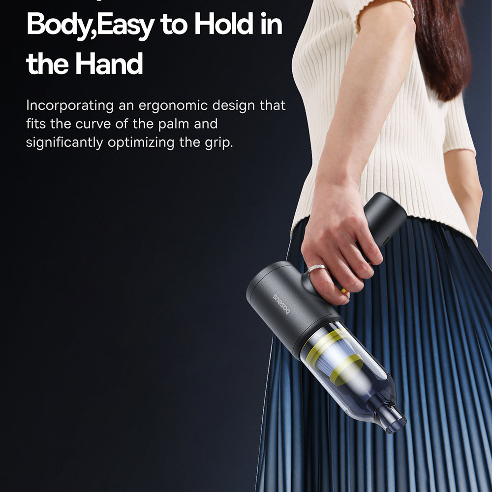 Baseus - Cordless Car Vacuum Cleaner AT (C30476600121-00) - 5000Pa, 45W, 4000mAh, LED, T-shaped, 54000RPM, <75dB - Black