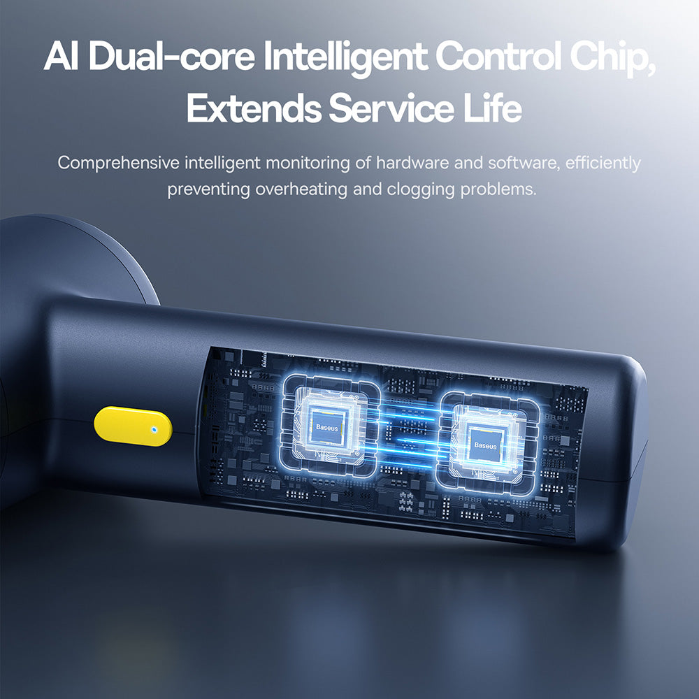 Baseus - Cordless Car Vacuum Cleaner AT (C30476600121-00) - 5000Pa, 45W, 4000mAh, LED, T-shaped, 54000RPM, <75dB - Black