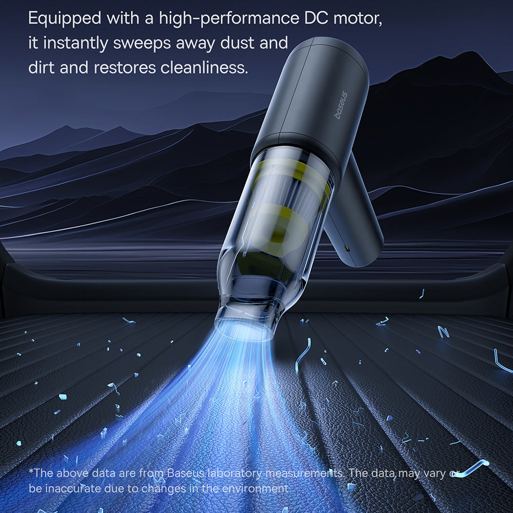 Baseus - Cordless Car Vacuum Cleaner AT (C30476600121-00) - 5000Pa, 45W, 4000mAh, LED, T-shaped, 54000RPM, <75dB - Black