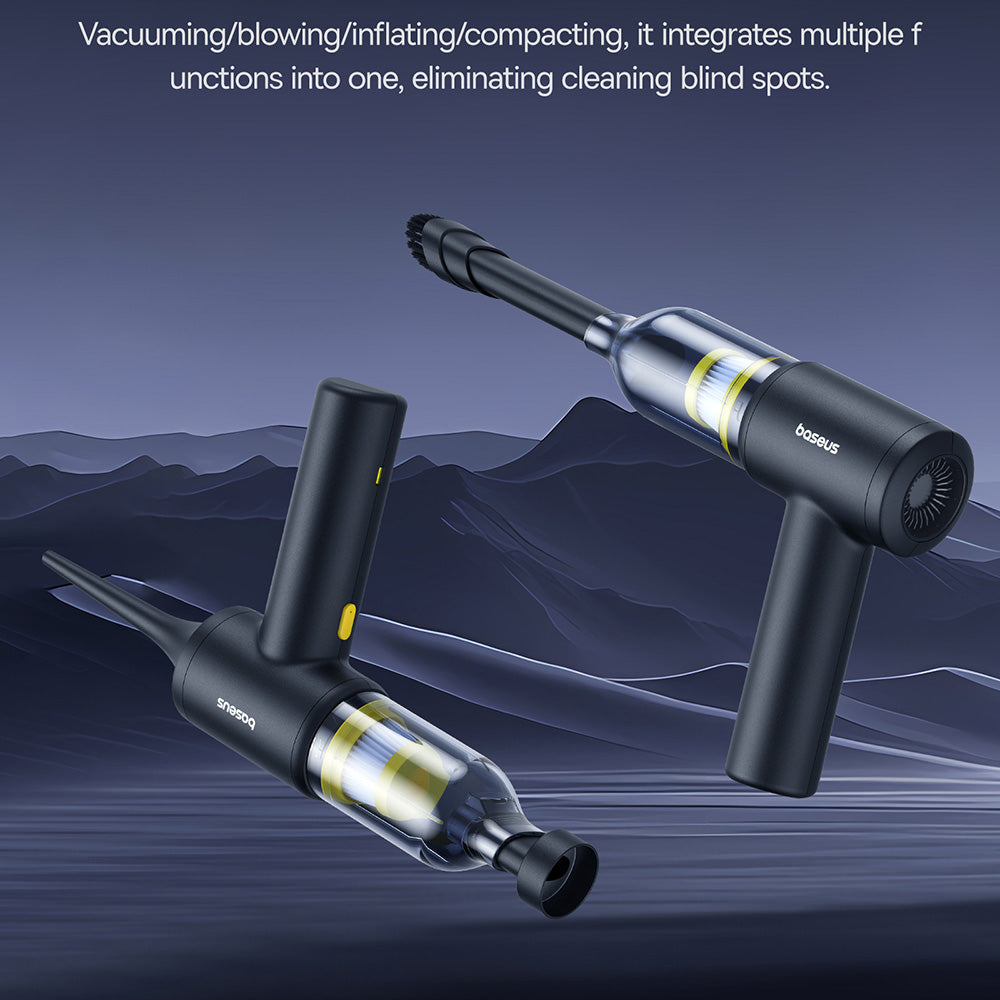 Baseus - Cordless Car Vacuum Cleaner AT (C30476600121-00) - 5000Pa, 45W, 4000mAh, LED, T-shaped, 54000RPM, <75dB - Black