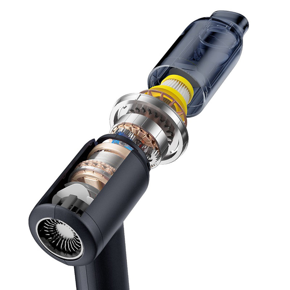 Baseus - Cordless Car Vacuum Cleaner AT (C30476600121-00) - 5000Pa, 45W, 4000mAh, LED, T-shaped, 54000RPM, <75dB - Black