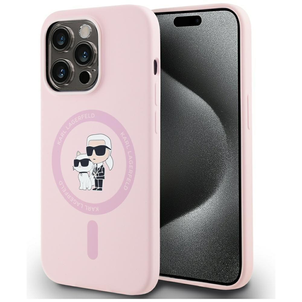 Karl Lagerfeld - Silicone MagSafe (KLHMP14LSCMKCRHP) - iPhone 14 Pro - Pink Karl&Choupette
