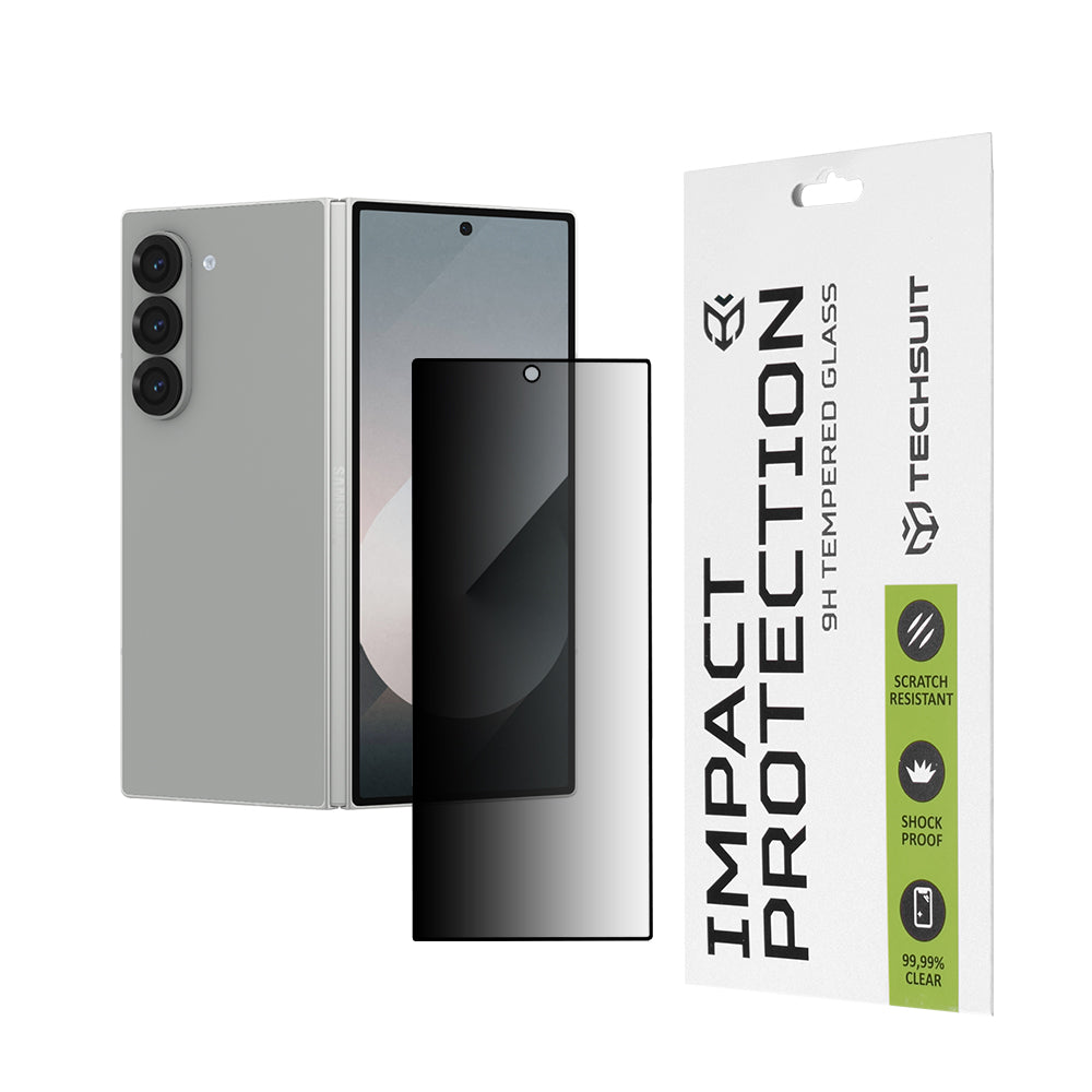 Techsuit - 111D Privacy FullÂ Glue [Outside Screen] - Samsung Galaxy Z Fold6 - Black