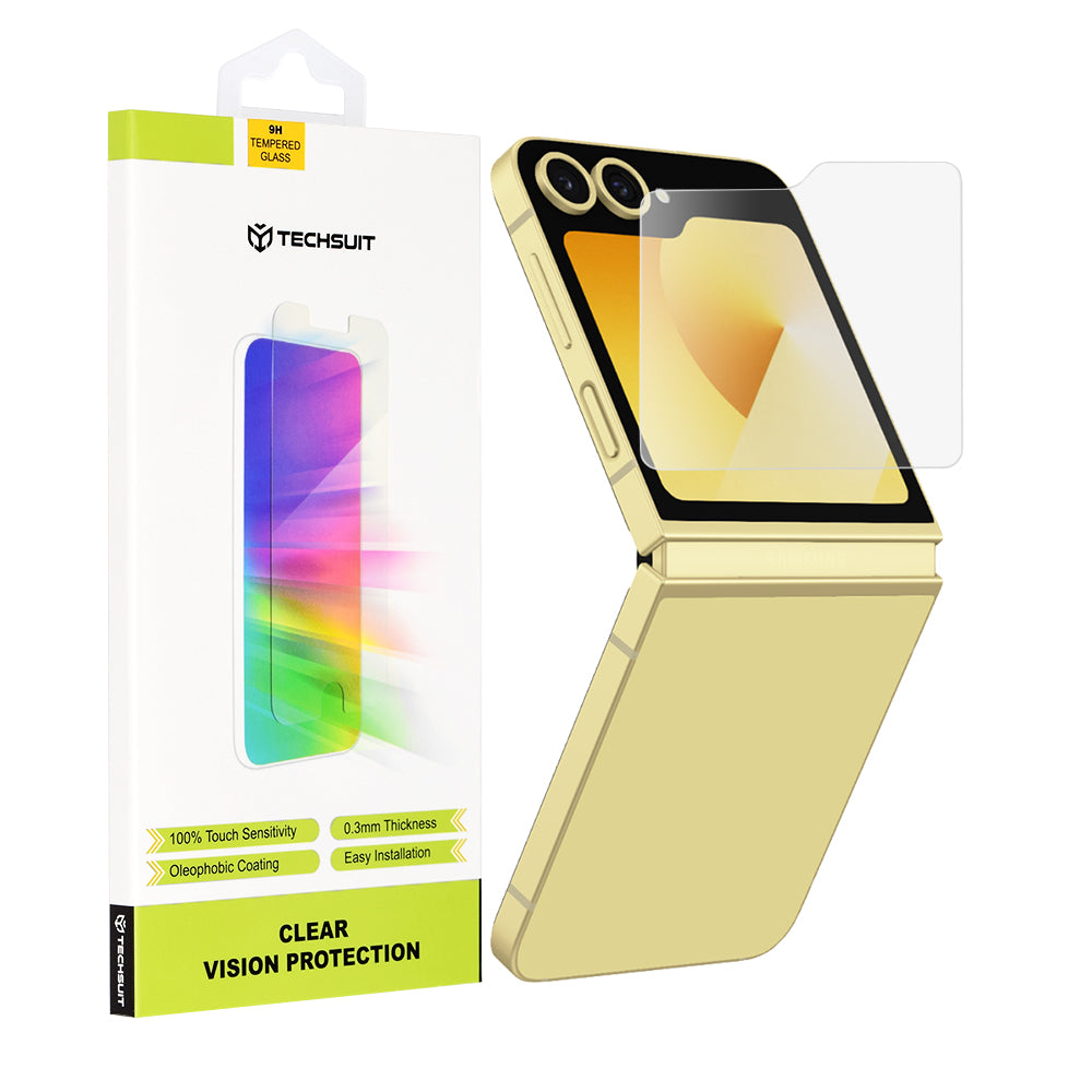 Techsuit - Clear Vision Glass [Outside Screen] - Samsung Galaxy Z Flip6 / Flip7 FE - Transparent