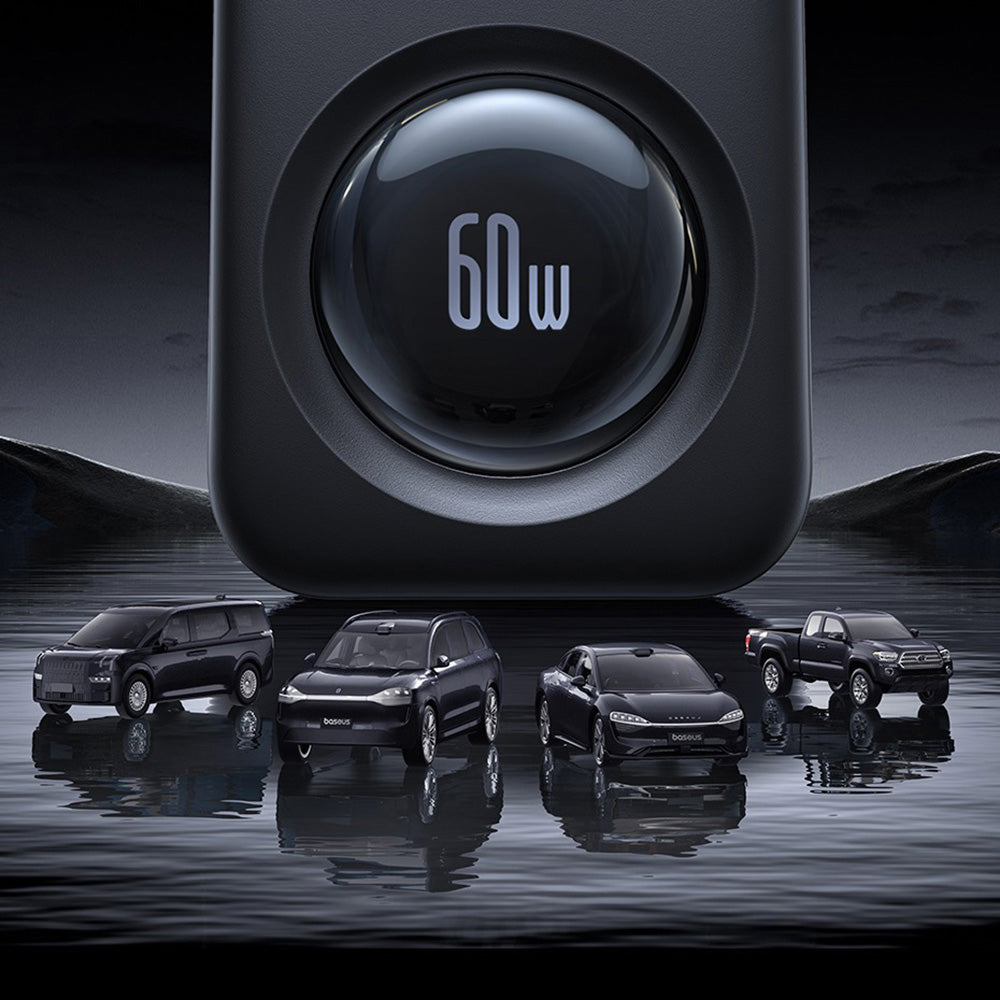 Baseus - Car Charger PrimeTrip VW1 (C00069000121-00) - 3x USB, 3x Type-C, 105W, Fast Charge, 60W Retractable Cable - Black