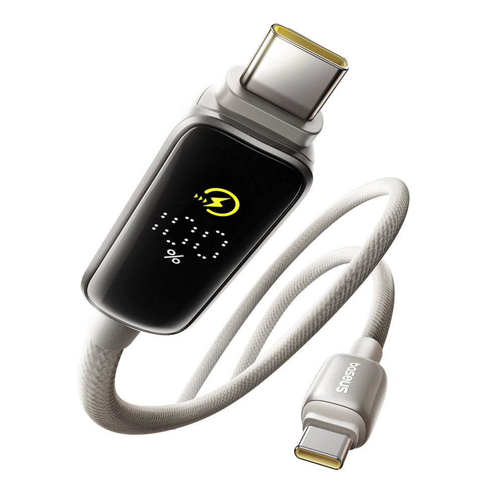 Baseus - Data Cable Vipow (P10381802851-00) - Type-C, Fast Charging, Display, Sleep Mode, 100W, 1m - Galaxy Natural Titanium