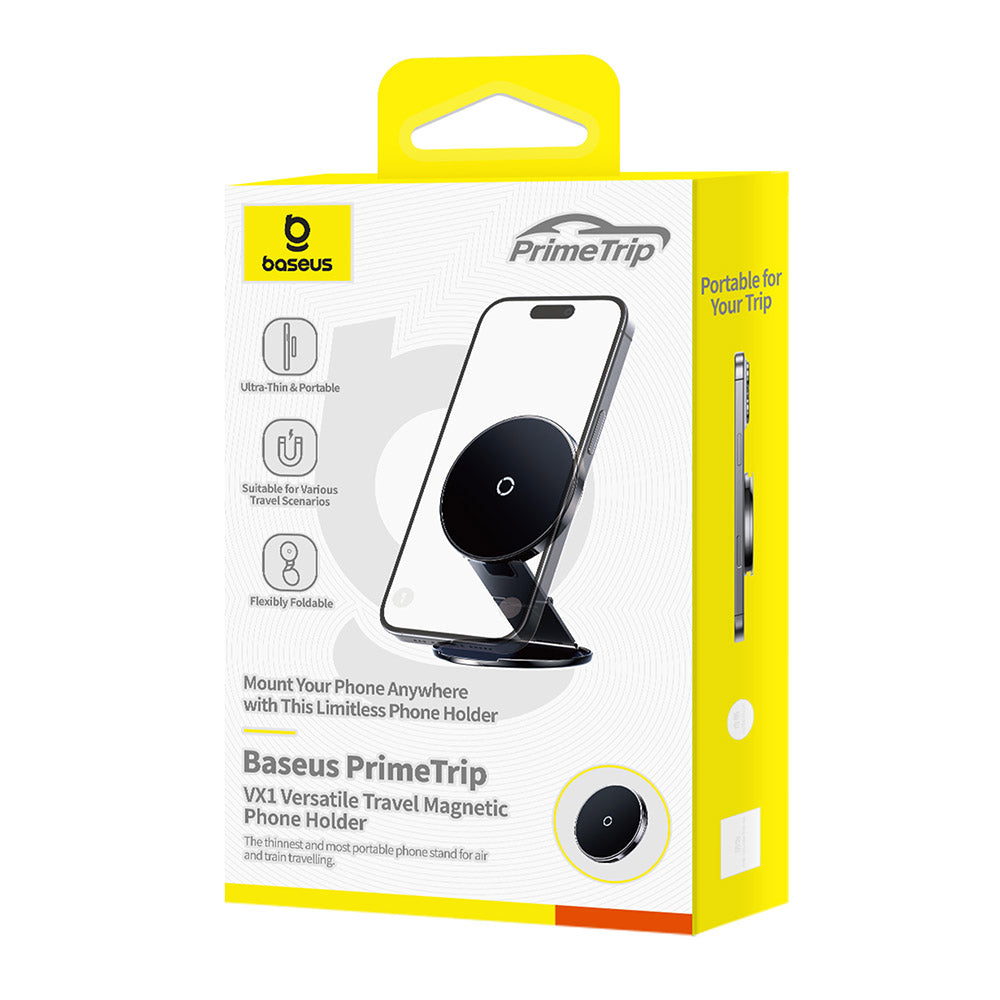Baseus - Car Holder PrimeTrip VX1 Versatile (C4016900C123-00) - for Travel, Magnetic, Ultra-Thin, Foldable - Black