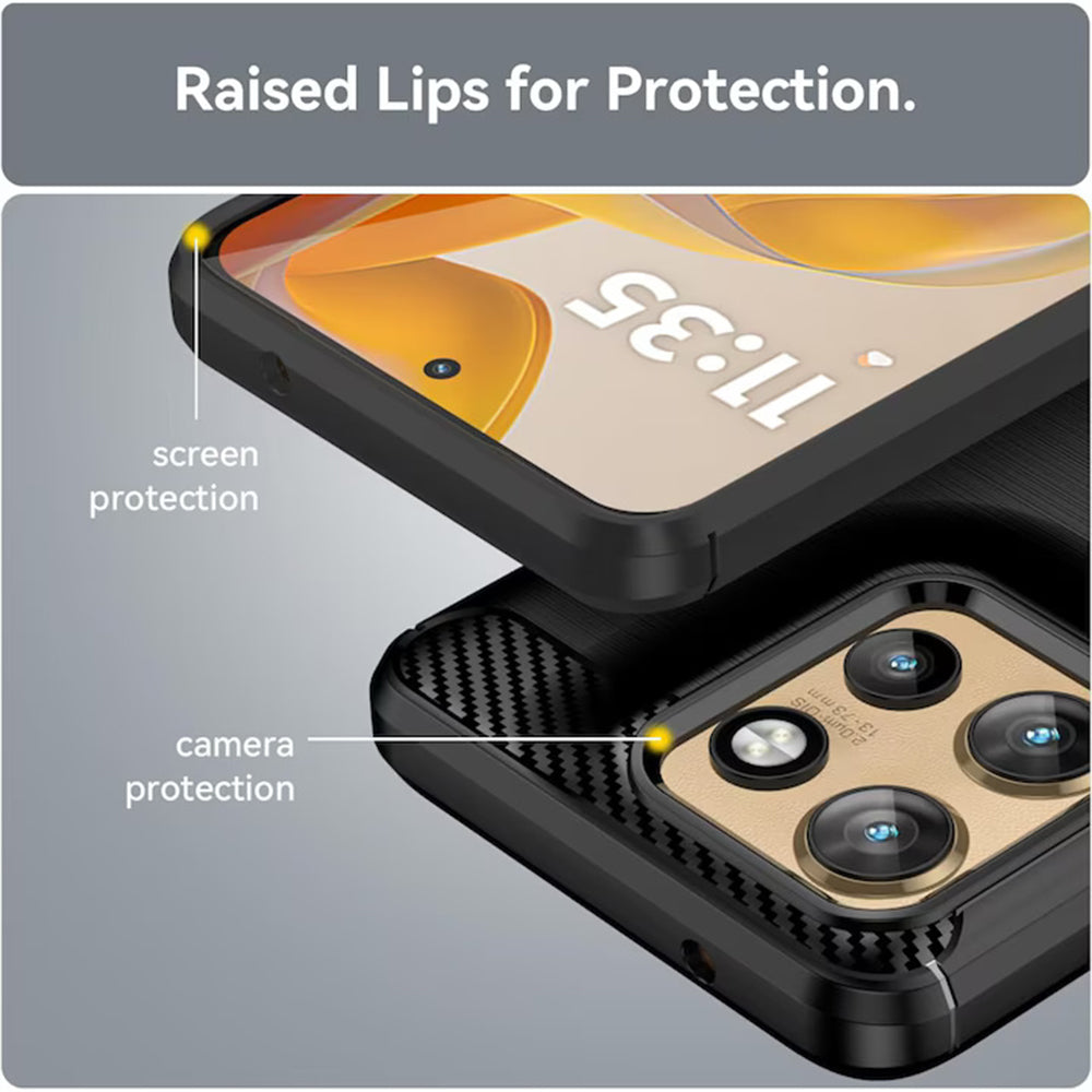 Techsuit - Carbon Silicone - Motorola Edge 50 Neo / Edge 60 Neo / Motorola ThinkPhone 25 - Black