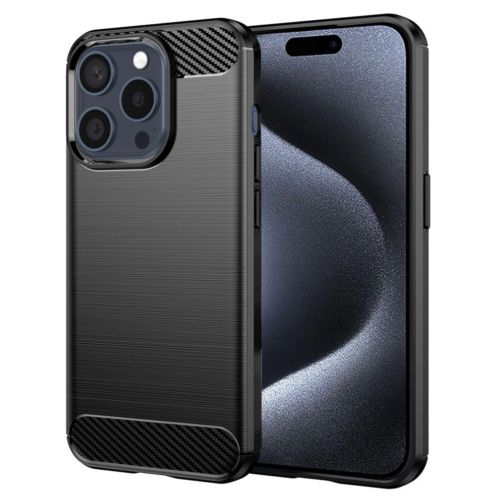Techsuit - Carbon Silicone - iPhone 15 Pro - Black