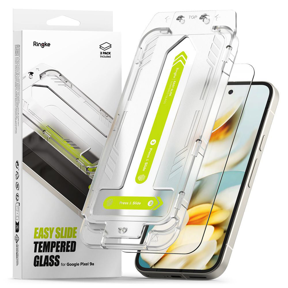 Ringke - Easy Slide Tempered Glass (2 pack) - Google Pixel 9a - Clear