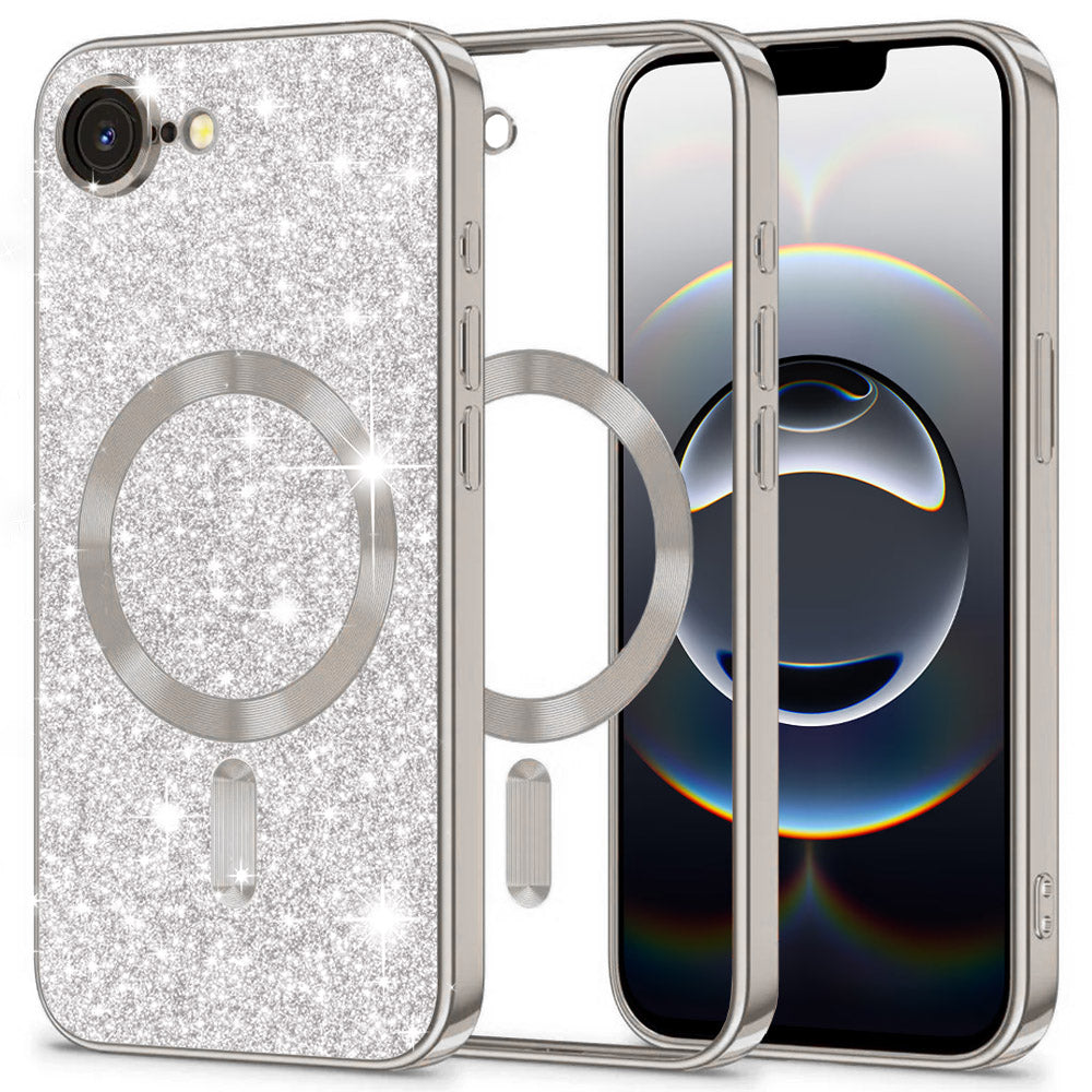 Techsuit - Luxury Glitter MagSafe - iPhone 16e - Silver