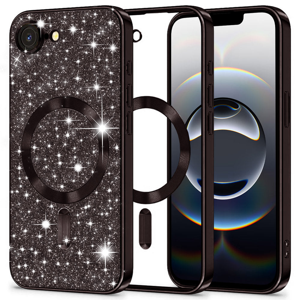 Techsuit - Luxury Glitter MagSafe - iPhone 16e - Black