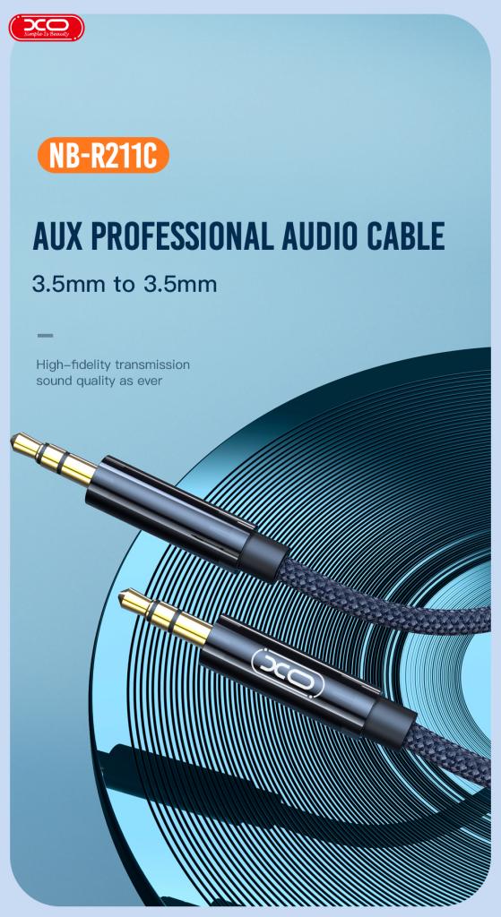 XO - R211C Καλώδιο Ήχου 3.5mm σε 3.5mm Braided – 1 Μέτρο