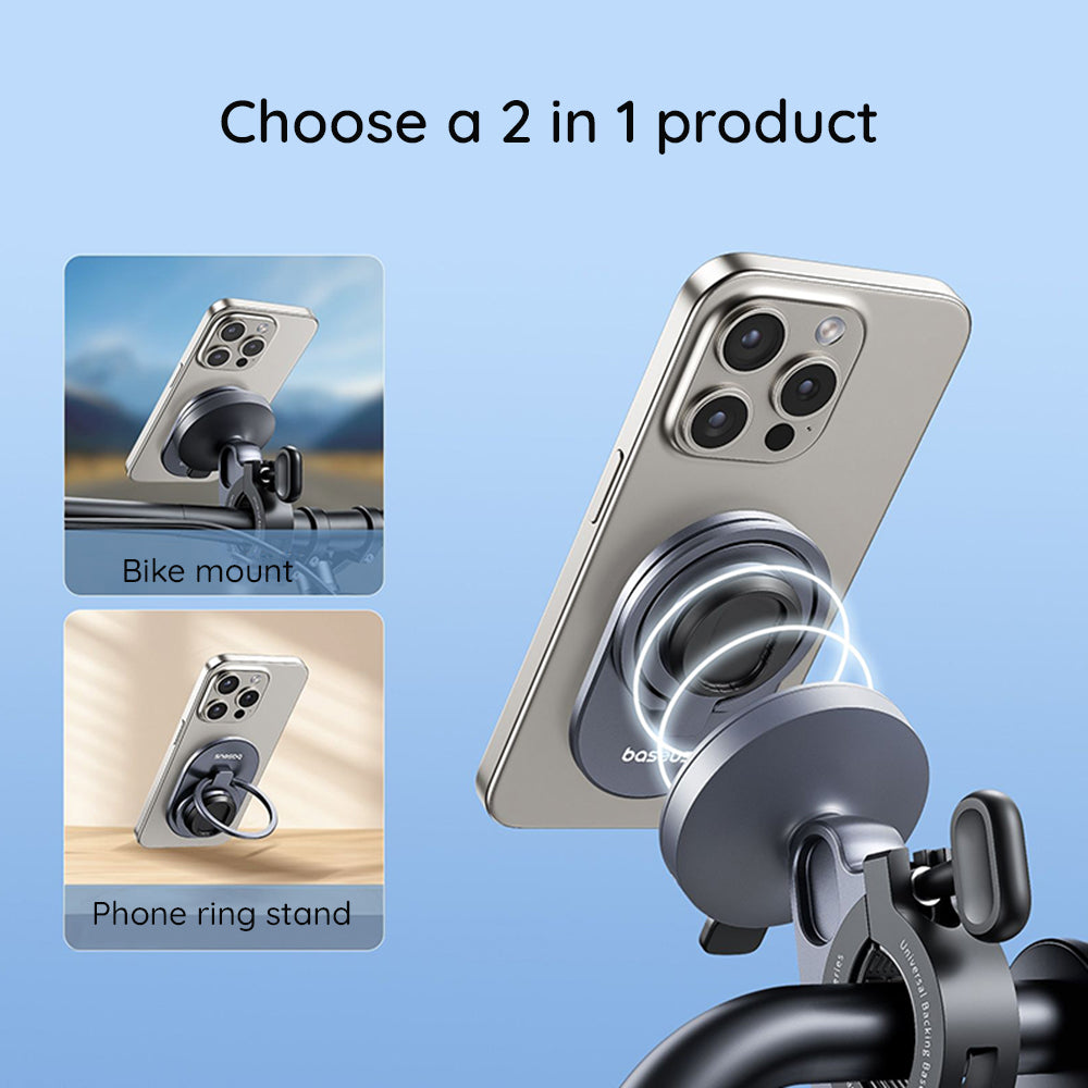 Baseus - Bike Holder PrimeTrip Series (C40569001121-00) - 2in1, Bike Mount, Ring Stand, Patented Snap-On - Cosmic Black
