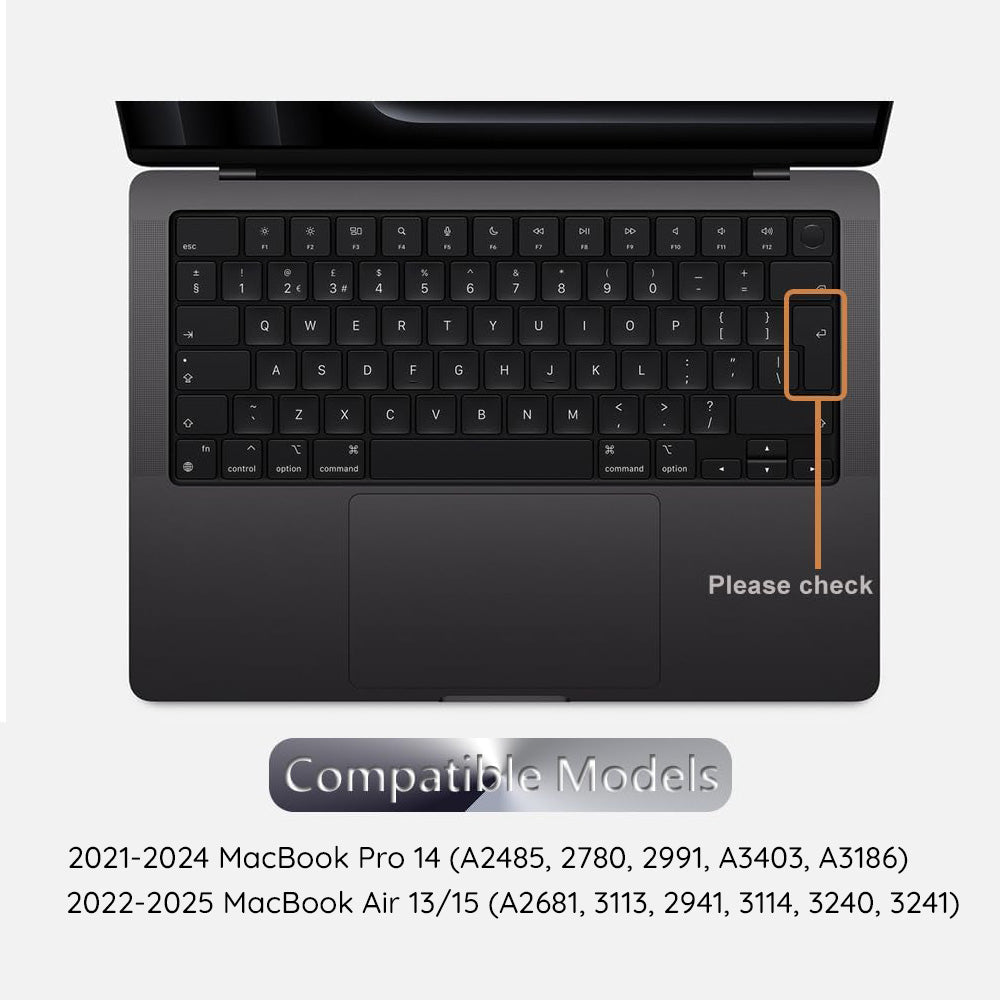 Techsuit - Premium Keyboard Cover PureTypeX (KC1) - Ultra Thin, for MacBook Pro 14 (2021-2024)/ Air 13/15 (2022-2025) - Clear