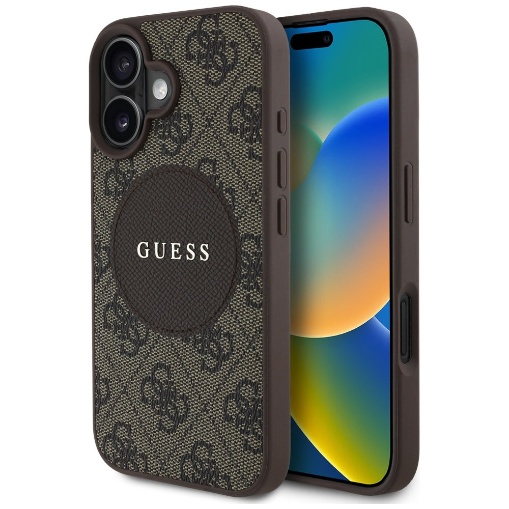 Guess - 4G Circle Classic Logo MagSafe (GUHMP16SP4PGRSGW) - iPhone 16 - Brown