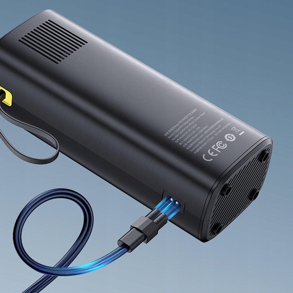 Baseus - Car Compressor Mega Series (C11123202111-00) - Double Cylinder, LED Digital Display, Faster Inflation - Black