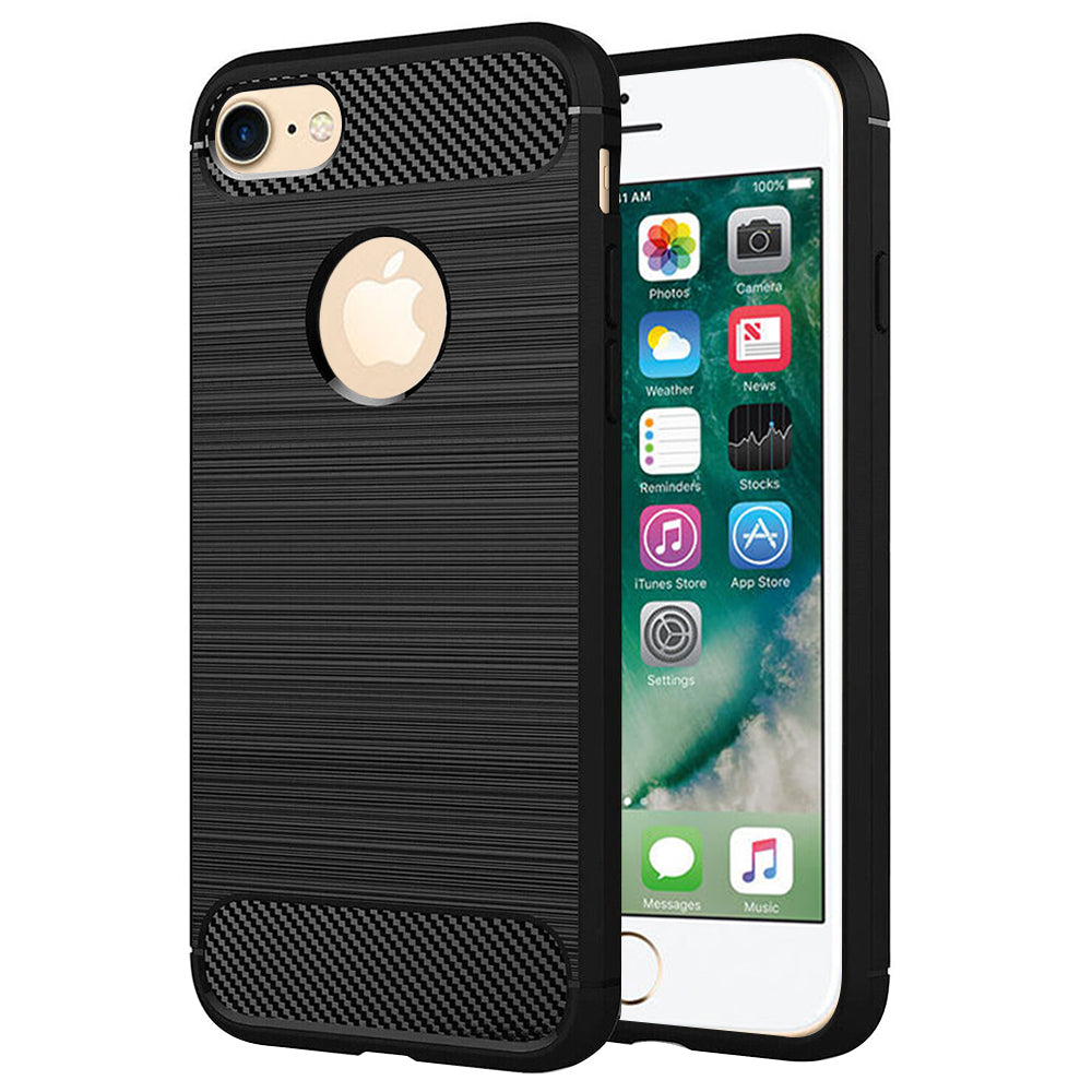 Techsuit - Carbon Silicone - iPhone 7 / iPhone 8 - Black