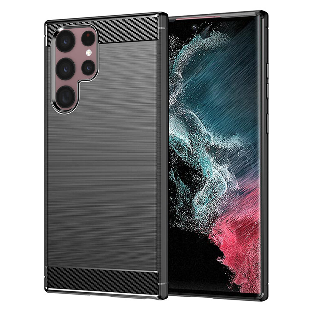 Techsuit - Carbon Silicone - Samsung Galaxy S22 Ultra - Black