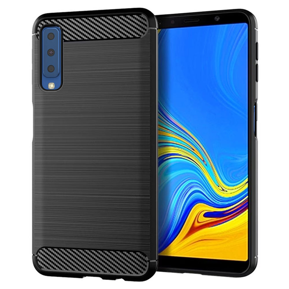 Techsuit - Carbon Silicone - Samsung Galaxy A7 2018 - Black