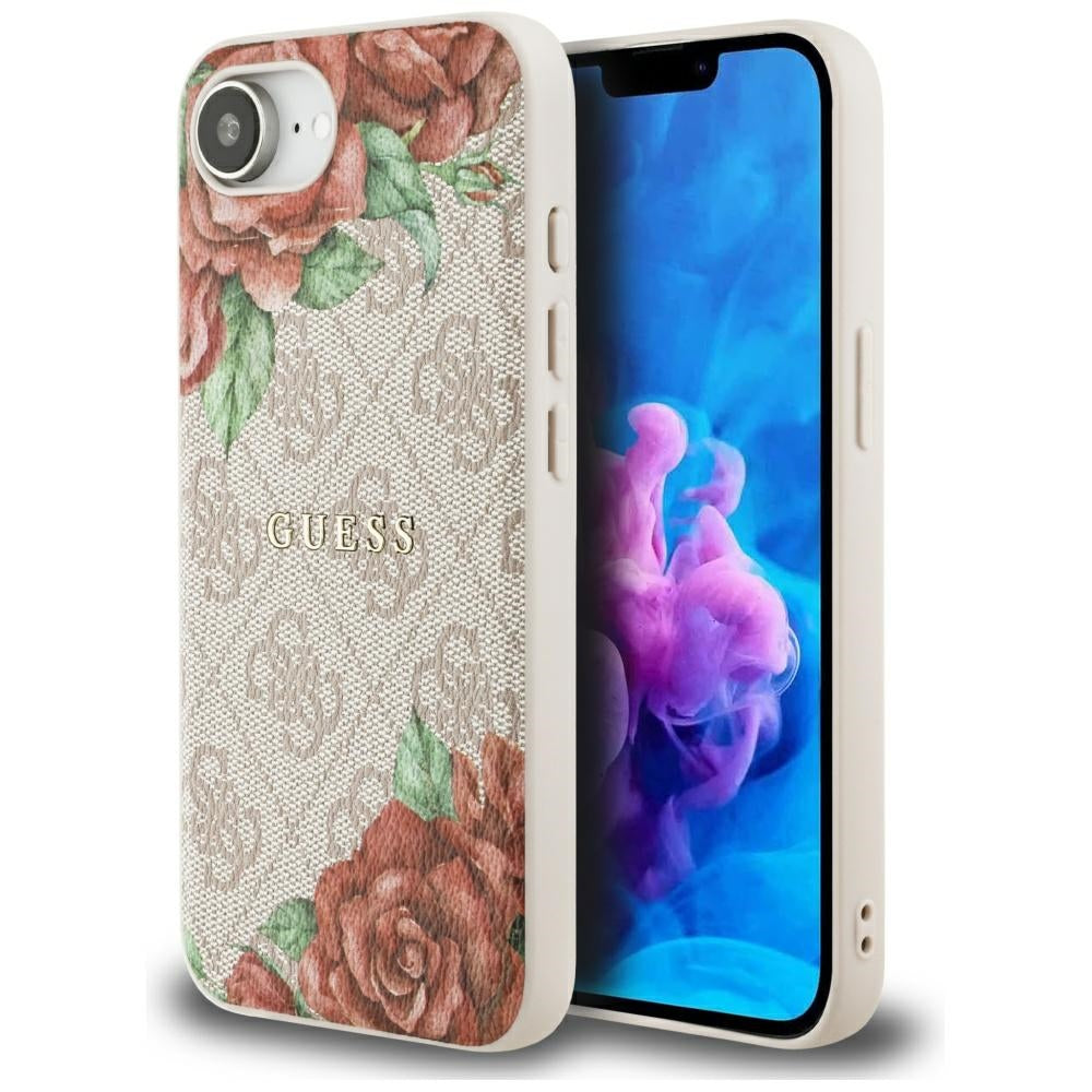 Guess - Hardcase 4G Flower Print MagSafe (GUHMPSE4P4ROPEMCP) - iPhone 16e - Pink