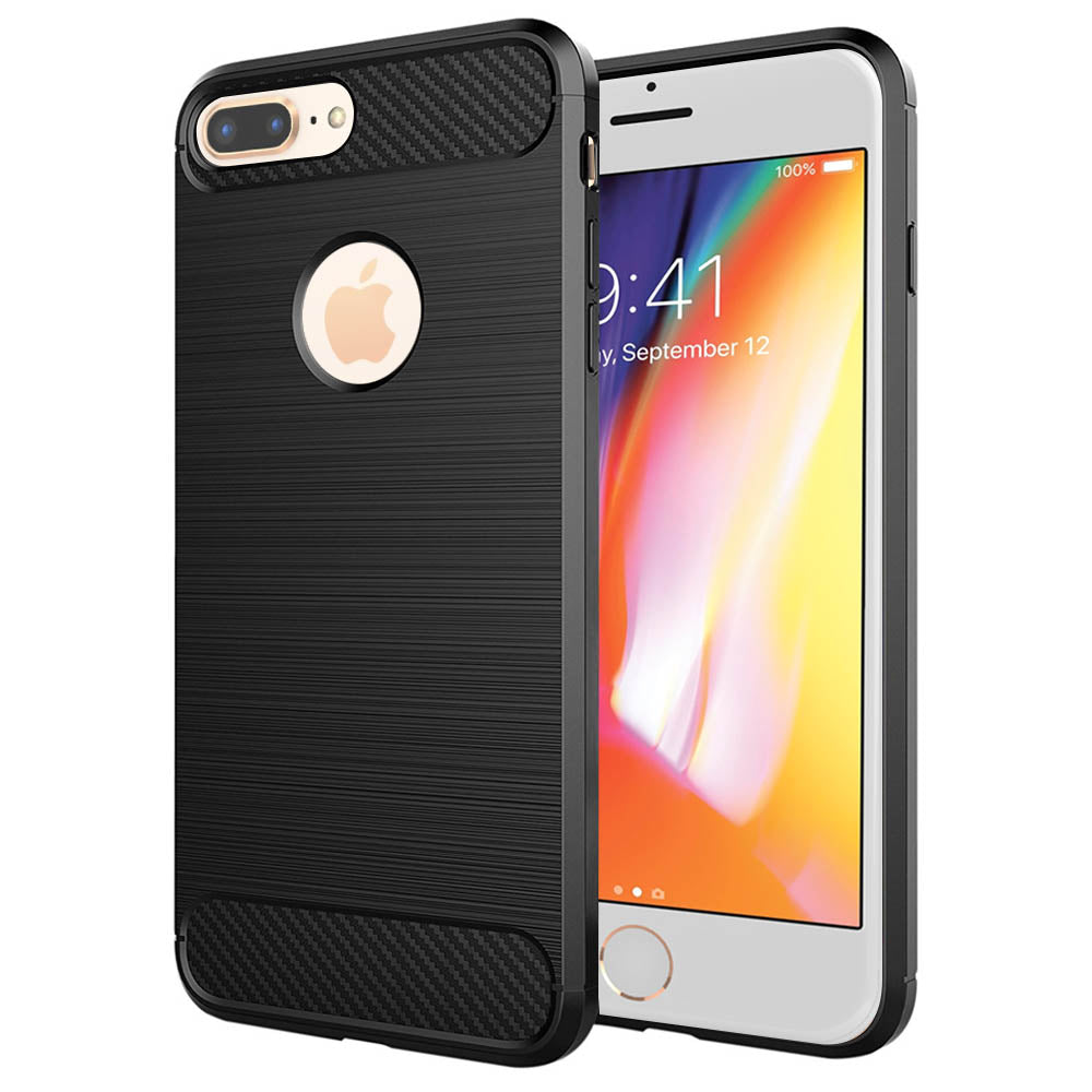 Techsuit - Carbon Silicone - iPhone 8 Plus - Black