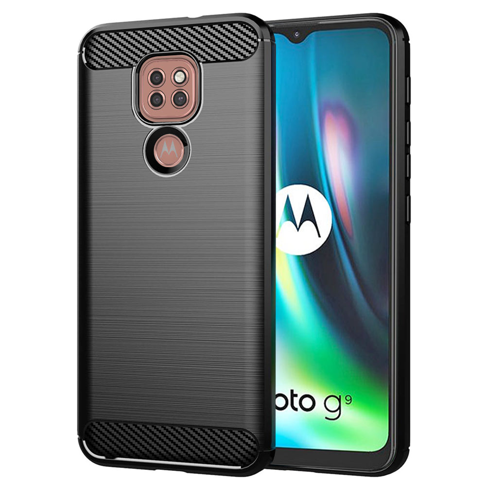 Techsuit - Carbon Silicone - Motorola Moto E7 Plus / Moto G9 Play - Black