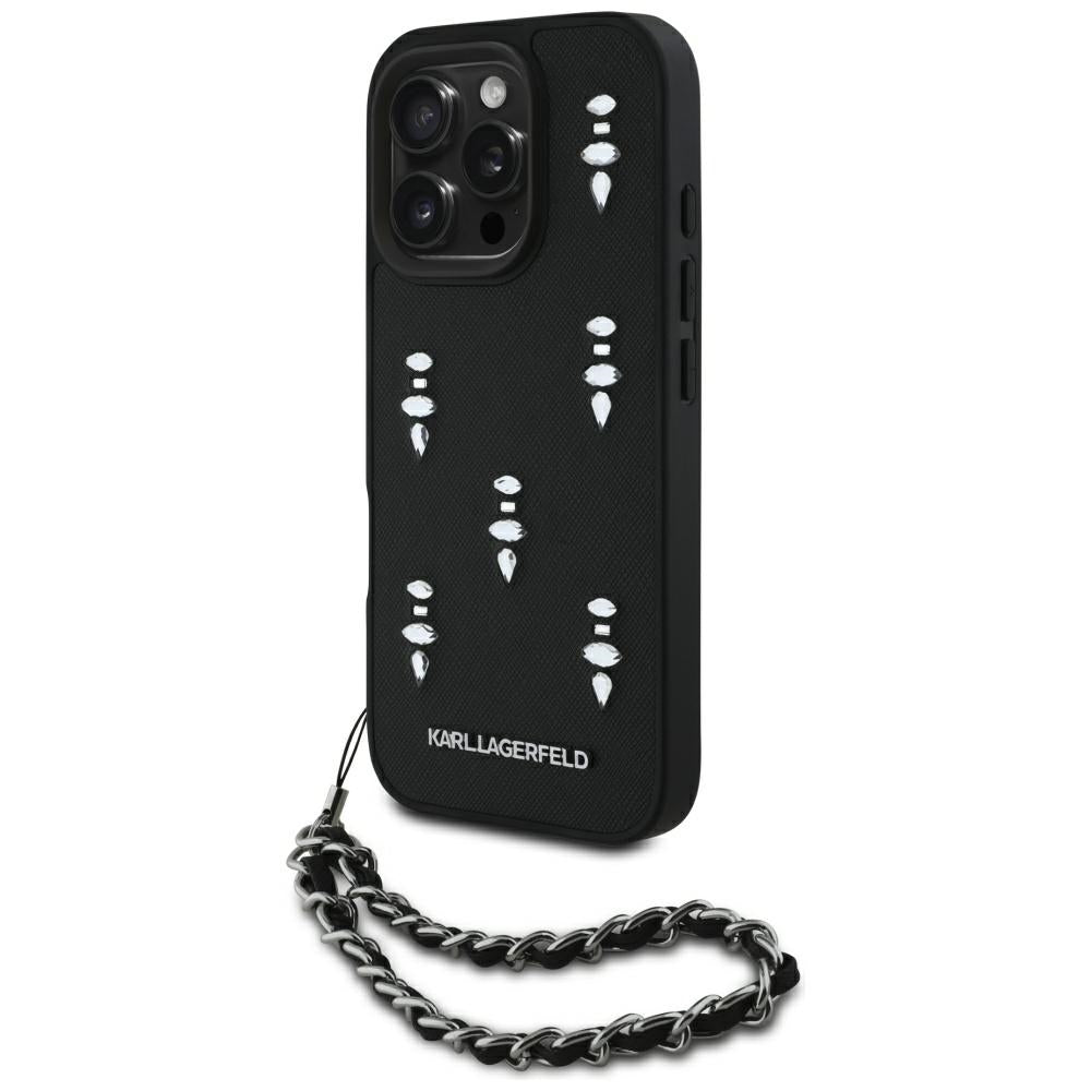Karl Lagerfeld - Saffiano (KLHCP16LPSADJSK) - iPhone 16 Pro - Crystals & Charm