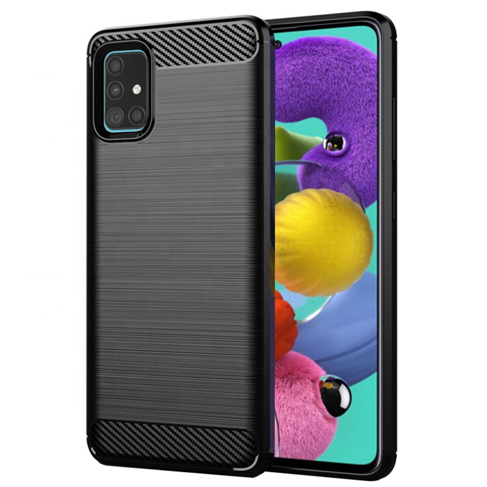 Techsuit - Carbon Silicone - Samsung Galaxy A51 4G - Black