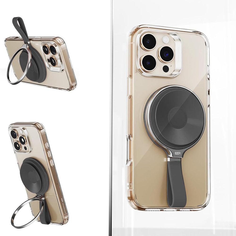 ESR - Suction Phone Mount HaloLock (2K6500301) - Hands-Free Mirror Phone Stand, Magnetic, 360Â° Rotation Ring - Black