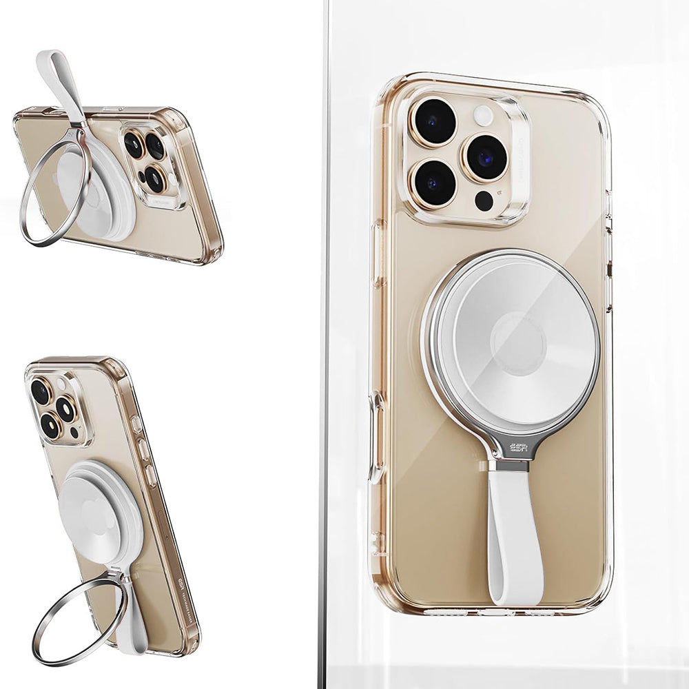 ESR - Suction Phone Mount HaloLock (2K6500201) - Hands-Free Mirror Phone Stand, Magnetic, 360Â° Rotation Ring - White