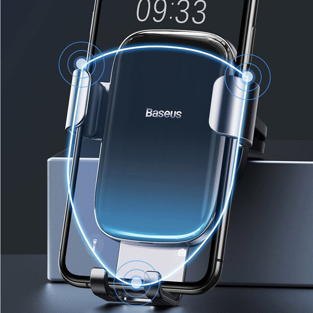 Baseus - Car Holder Glaze (SUYL-LG01) - Gravity Grip for Air Vent, Universal Clamp, Stable Bracket, Non-Slip Pads - Black