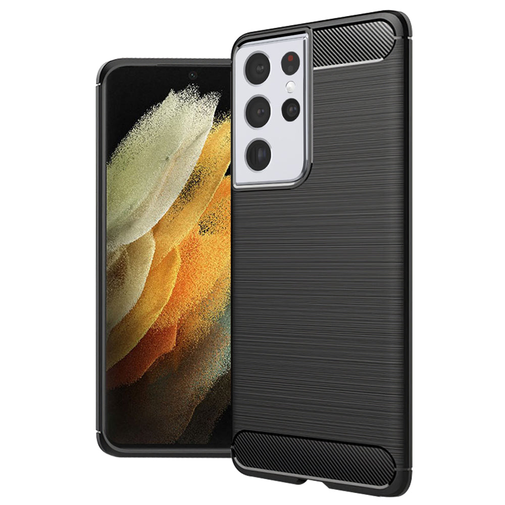 Techsuit - CarbonFiber - Samsung Galaxy S21 Ultra 5G - Black