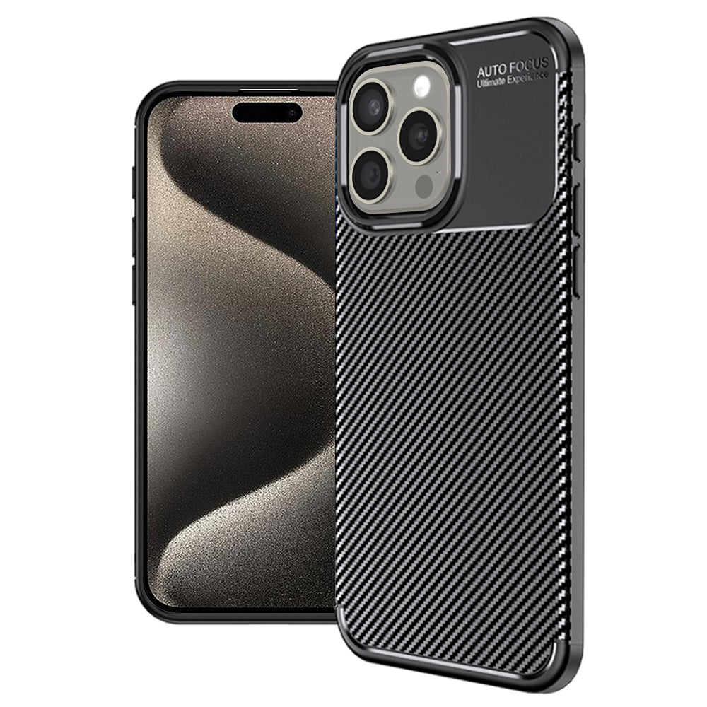 Techsuit - CarbonFiber - iPhone 15 Pro Max - Black