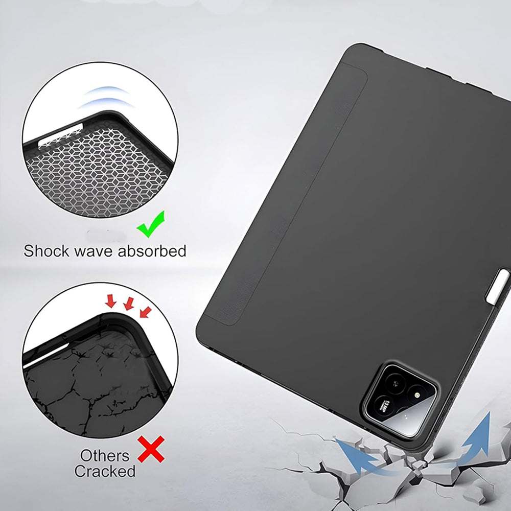 Techsuit - Flex Trifold (with Pencil Holder) - Xiaomi Pad 7 / 7 Pro - Black