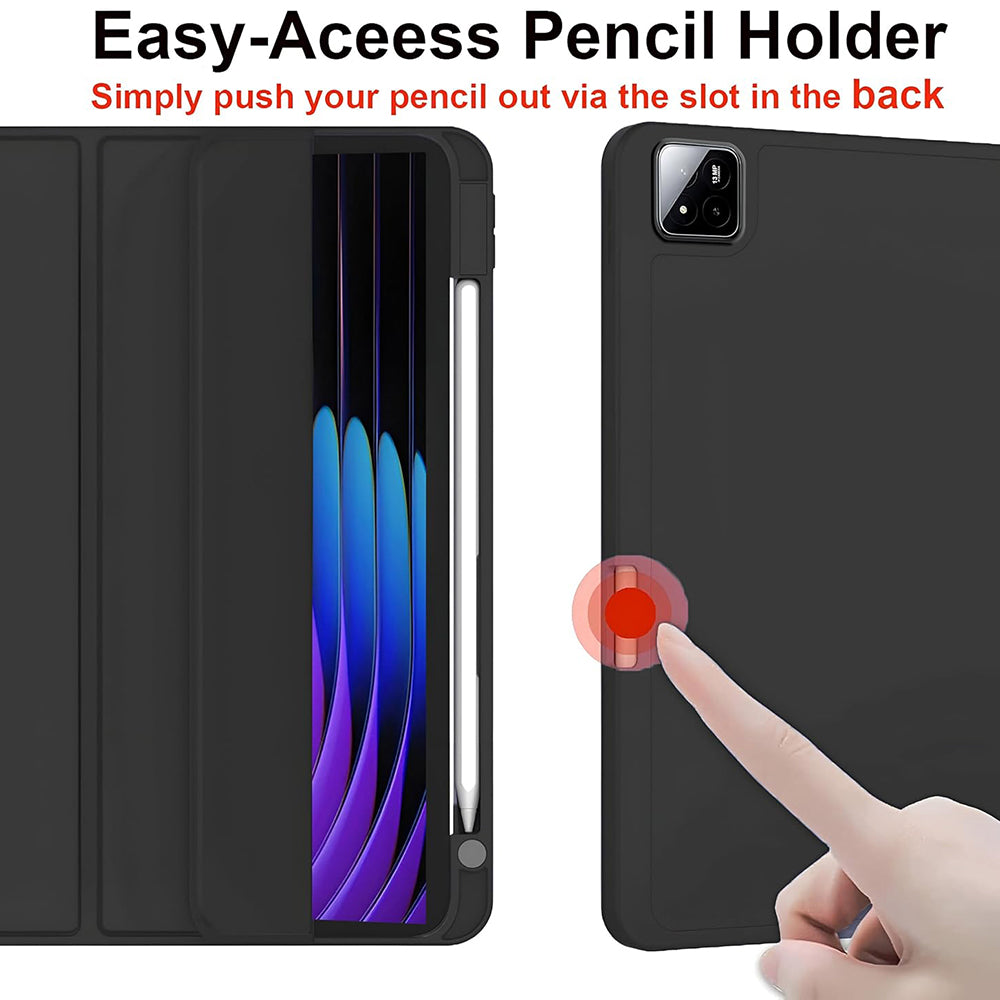 Techsuit - Flex Trifold (with Pencil Holder) - Xiaomi Pad 7 / 7 Pro - Black