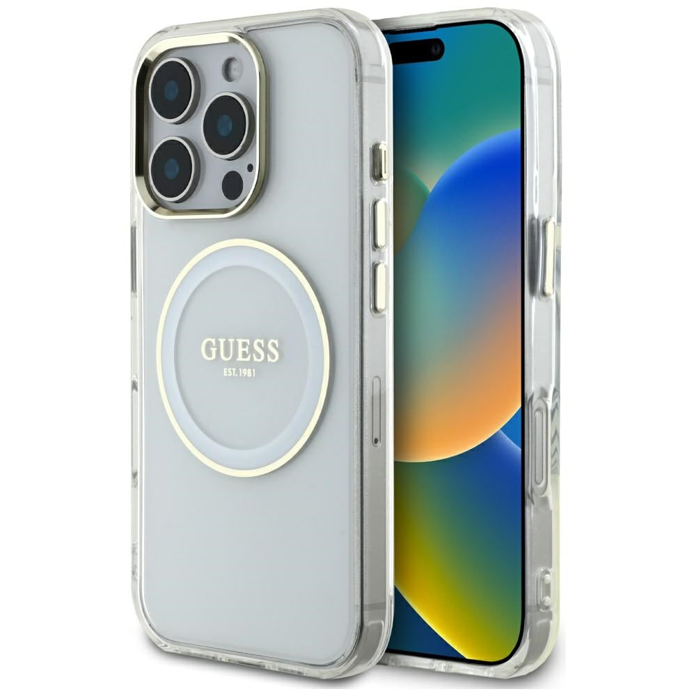 Guess - IML Metal Colored Circle MagSafe (GUHMP16LHTDRCEDH) - iPhone 16 Pro - White