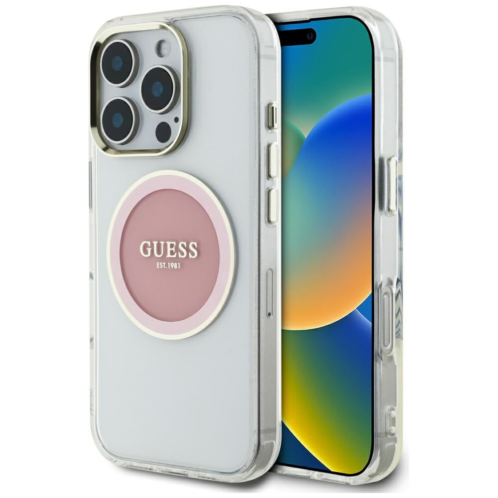 Guess - IML Metal Colored Circle MagSafe (GUHMP16XHTDRCEDP) - iPhone 16 Pro Max - Pink
