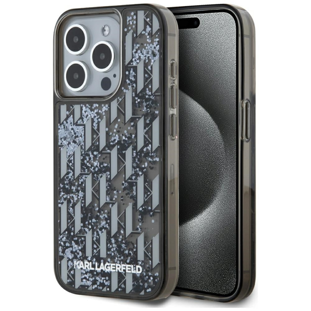 Karl Lagerfeld - Hardcase Liquid Glitter (KLHCP15XLKLGKCCK) - iPhone 15 Pro Max - Monogram