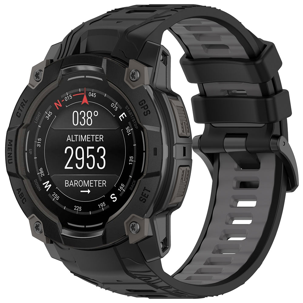 Techsuit - Watchband (W077) - Garmin Instinct 3 50mm/Instinct 3 50mm Solar - Black/Gray