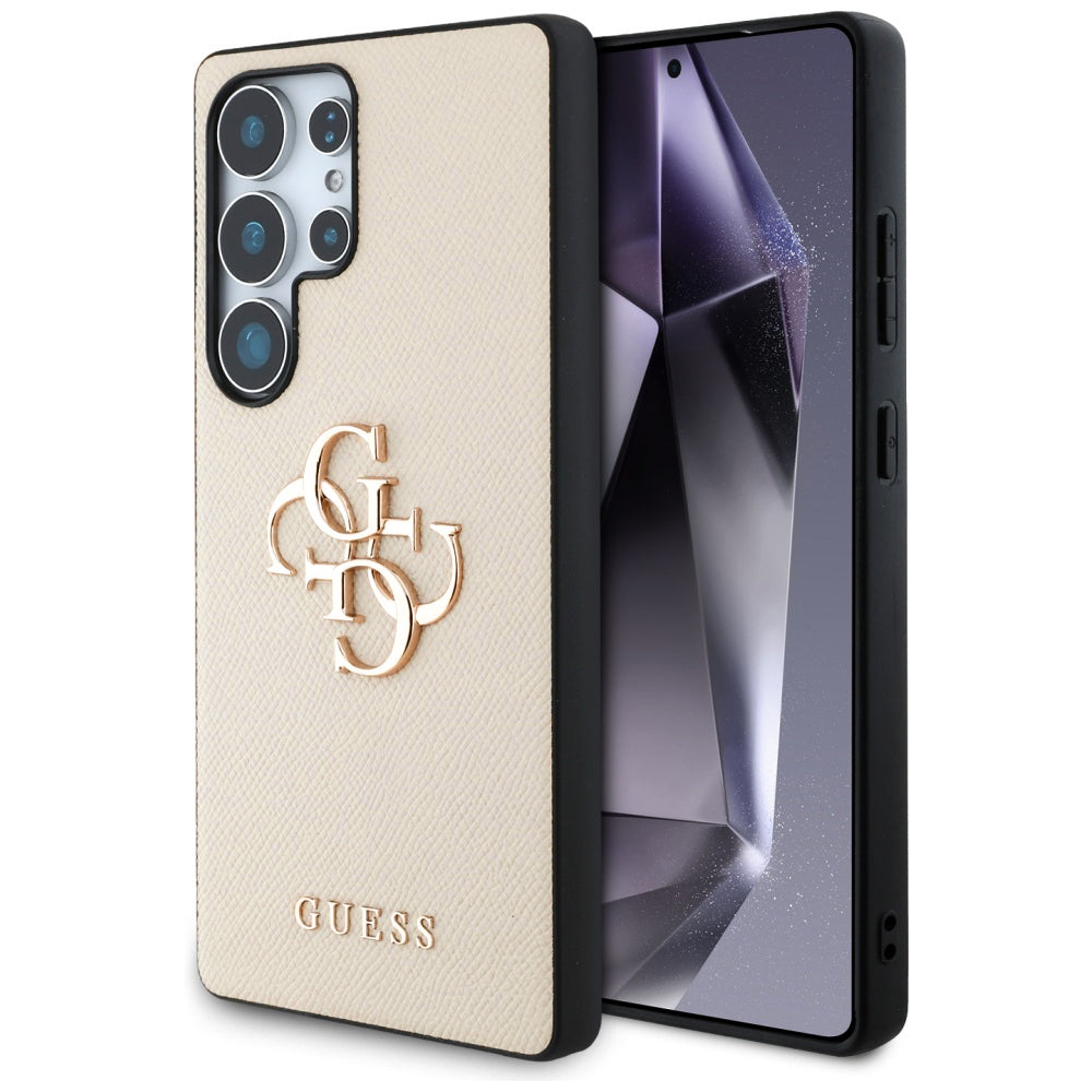 Guess - Hardcase 4G Grained Big and Classic Logo (GUHCS25LPGT4MBE) - Samsung Galaxy S25 Ultra - Beige