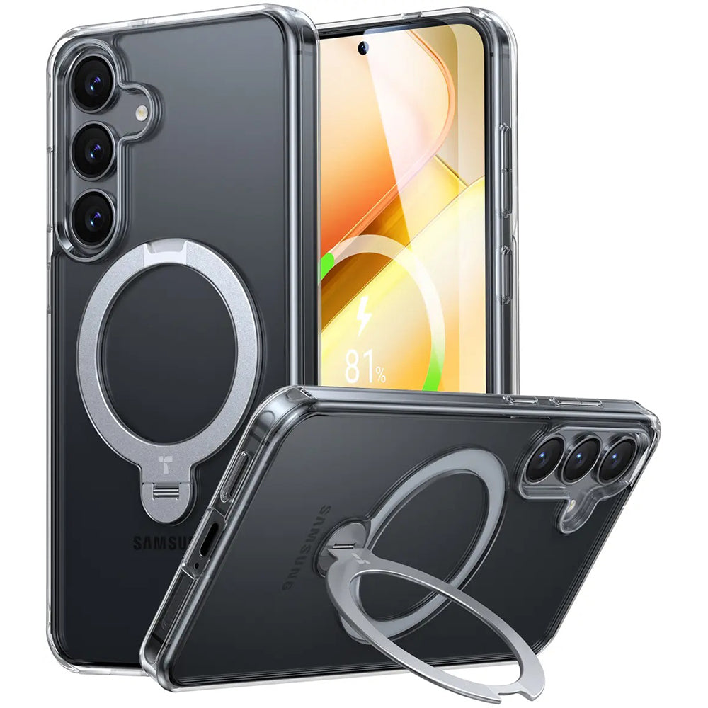Torras - Ostand Spin MagSafe Series - Samsung Galaxy S25 - Clear