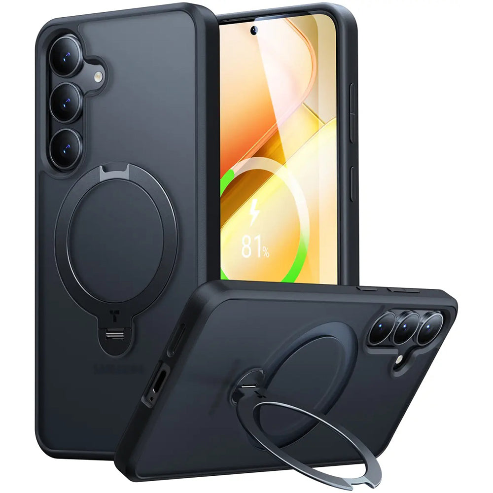 Torras - Ostand Spin MagSafe Series - Samsung Galaxy S25 - Black