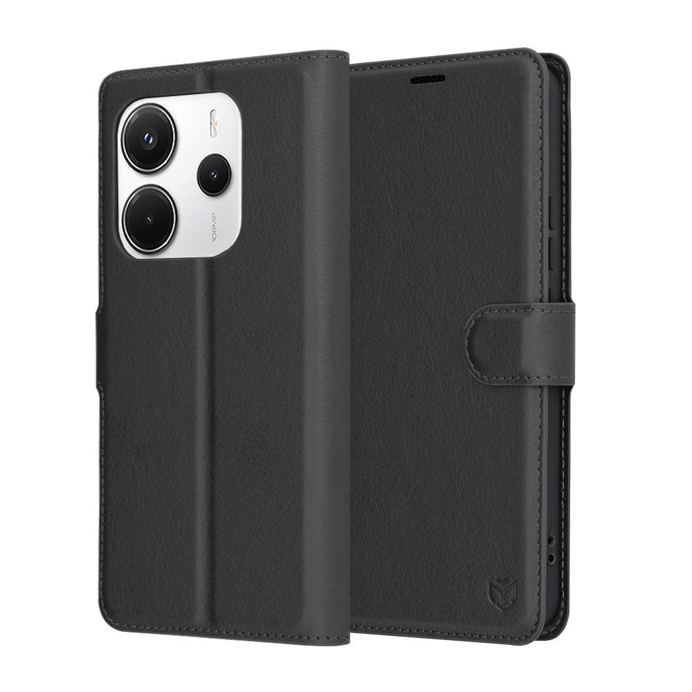 Techsuit - Leather Folio - Xiaomi Redmi Note 14 4G (Regional) - Black